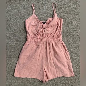 One Heart Clothing - Pink Woven Cotton Romper - Size Medium